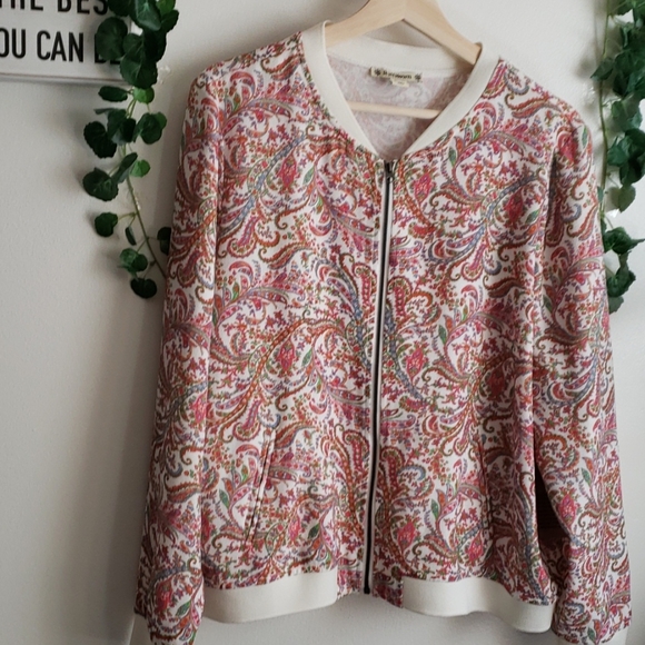 Nwot RuffHewn Floral Bomber Jacket - Picture 3 of 9